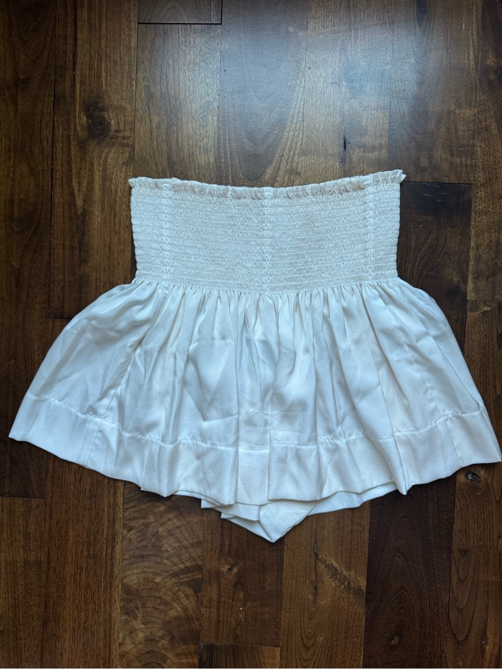 Koch Smocked Waist White Shorts